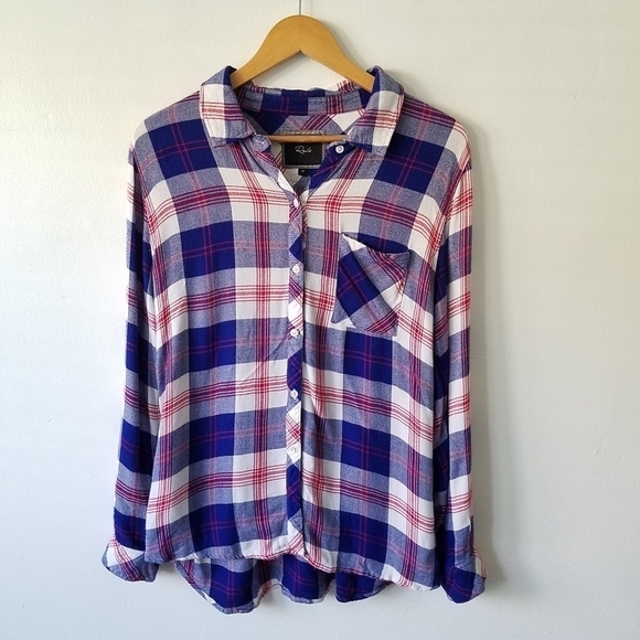 Rails Essential Plaid Button Front Checkered Longsleeve Soft Comfy Casual Shirt - Picture 1 of 10